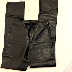 Vintage Mission 100% Black Leather Pants